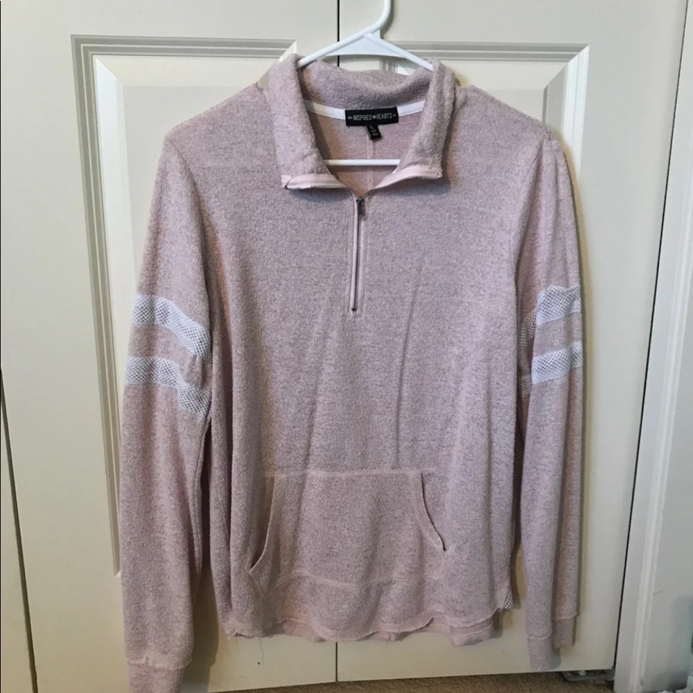 Pink quarter zip